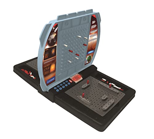 Lexibook Batalha naval falante (Inglês/Espanhol), conjunto de mesa eletrónico para 1 ou 2 jogadores, interativo, efeitos de luz e som, estratégia, a pilhas, cinzento/preto, GT2800i2