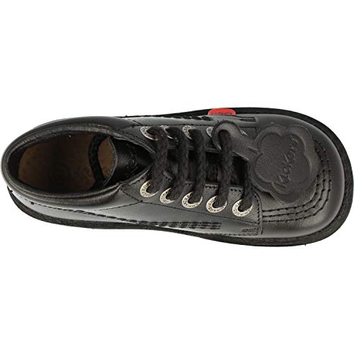 Kickers Kick Hi Toddlers I Core Black Leather Boots-UK4