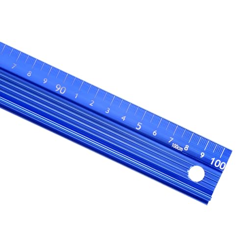Kozelo Regla de Metal con Agarre Elevado 100cm Aleación de Aluminio Medición Precisa Protectora Recta