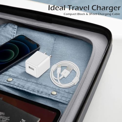 Image of Charging for iPhone Charger [Apple MFi Certified] 2Pack Lightning Cable Data Sync Charging Cord with USB A Wall Charger Block Travel Plug for iPhone 14 /13 /12 Mini /11 Pro Max /10 /XS /XR /X /8 /SE2022,iPad