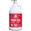 Fish Oil for Dogs Healthy Skin Coat Salmon Pollock All Natural Supplement for Pets Itching Scratching Allergy Inflammation Defense Omega 3 EPA DHA Brain Heart Health 64 oz