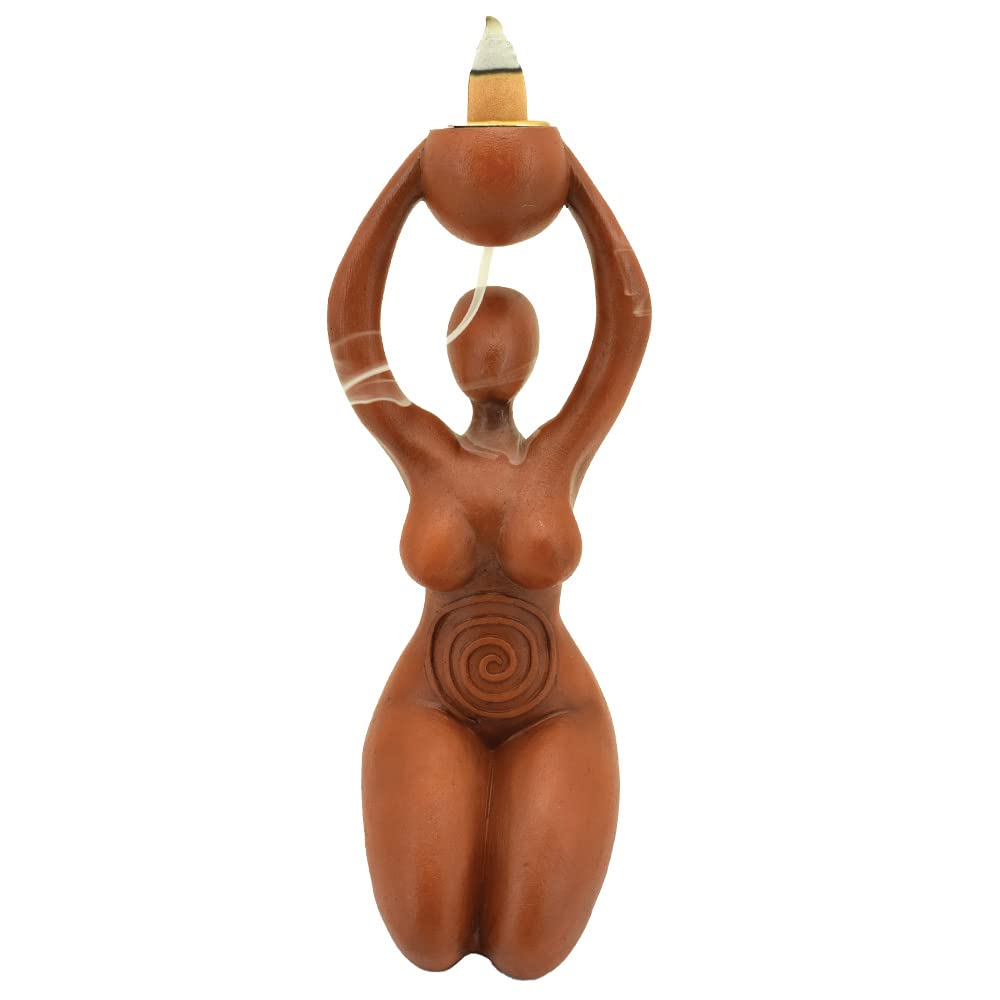 Nemesis Now Spiral Goddess Tribute Backflow Incense Burner, Brown, 18cm