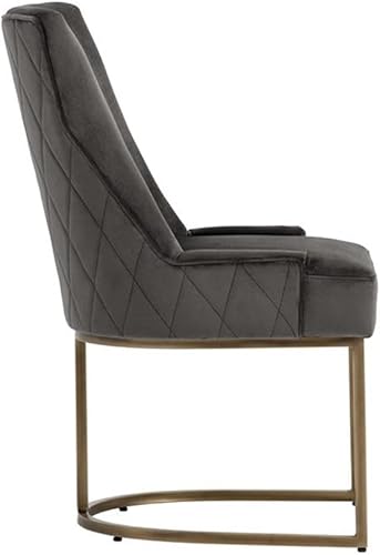 Miniatura 6 de MAKLAINE Silla de comedor de tela de transición de 185 pulgadas en gris juego de 2