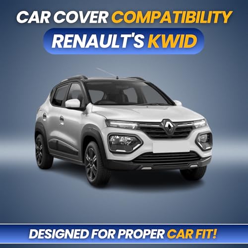 Image of Premium 100% Waterproof Car Cover for Renault's kwid 2015-2018 Models | All-Weather, UV & Dust Protection | Heavy-Duty 3-Layer Fabric | Custom Fit with Mirror & Antenna Pockets | Navy Blue