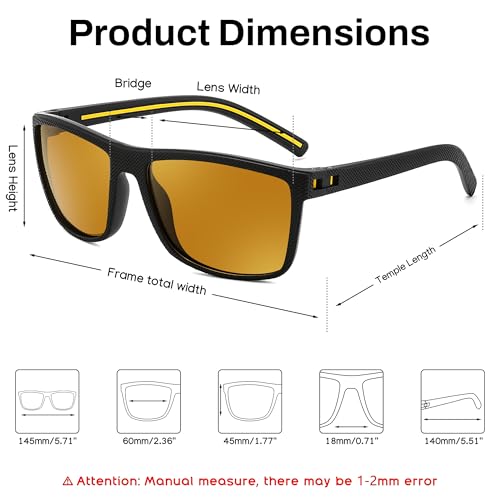 Image of FEISEDY Polarized Sunglasses for Men and Women Lightweight Frame Sun Glasses with UV400 Protection for Driving Fishing B0301