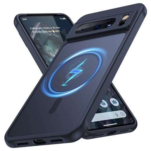 Humixx Capa magnética para Google Pixel 8 Pro [compatível com MagSafe] [testada em queda de grau militar] à prova de choque, translúcido, fosca, rígida, protetora, fina, fina, para Pixel 8 Pro de 6,7 polegadas, preta