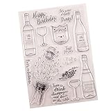 Wiederverwendbar und langlebig Dieses transparente Silikonsiegel für alles Gute zum Geburtstag und Wein kann wiederholt verwendet werden. Einfach mit Wasser zu reinigen.