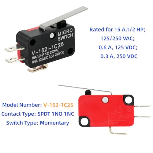 Micro-interrupteur fin de course haute précision V-152-1C25 levier SPDT - 3