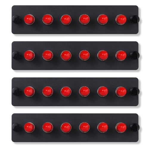 Panneau de brassage Simplex ST fibre monomode 6 ports rouge - Lot de 4