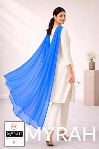 Image of MYRAH Chiffon Solid Casual Daily Use Dupatta For Women's & Girls Length - 2.50 Meter