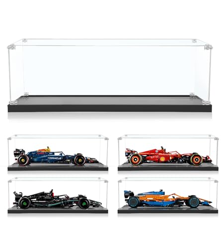 Sungvoolレゴ テクニック オラクル レッドブル レーシング RB20 F1 カー 42206専用アクリルディスプレイボックス 防塵設計, UVカット機能付き, 自立型ブラックベース収納ケース ,強化構造でモデルを守る , サイズ:68CMx30CMx17CM(ディスプレイボックスのみ)