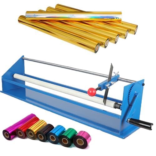 Cortador manual de lámina caliente con ancho de corte ajustable de 65 cm, soporte de cuchillo móvil y base estable para estampado de precisión y corte de rollos de papel