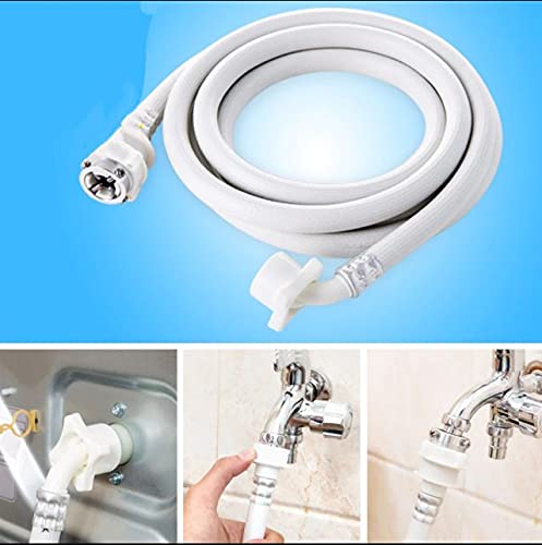 Image of AT-1 Hose pipe 2Mtr washing machine Fully automatic with Tap Adaptor Water inlet Flexible long pipes front load and top loading Washing Machines (Size 2 Meter,Color-Multi, Material-Plastic)