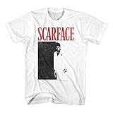 Scarface Black & Red Poster Adult White T-Shirt (Adult Large)