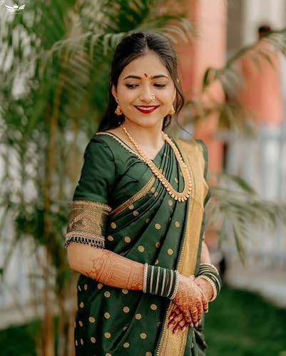 Image of C J Enterprise Women's Banarasi Saree Pure Kanjivaram Style Silk Saree With Blouse Piece for Wedding (BS09)