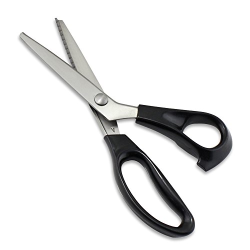 ESUMIC Professionelle Schneiderhandwerk Zackenschere Zig Zag Cut Schere (Black)