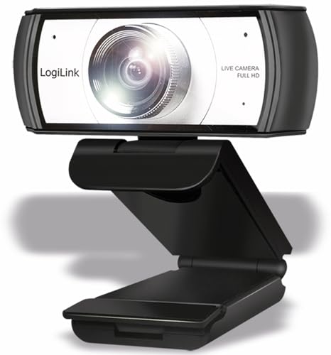LogiLink UA0377 Webcam de conférence HD USB, Objectif Ultra Grand Angle 120°, Double Microphone...