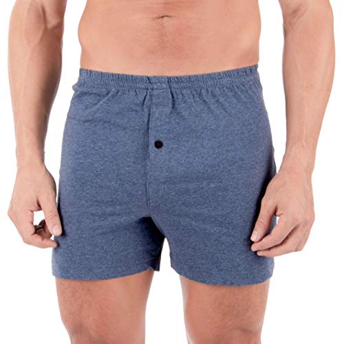 Cottonique Men's Elasticized Loose Boxer Shorts made from 100% Organic Cotton (Melange Grey)