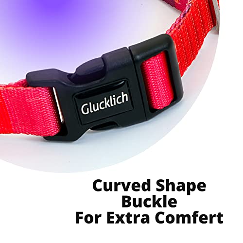 Image of Glucklich Martingale Printed Dog Collar with Quick Release Buckle, No Pull Pet Collar, Heavy Duty for Small, Medium and Large Dogs. Adjustable Length, Stylish Dual Colour (S-Martingale, Dark Night)