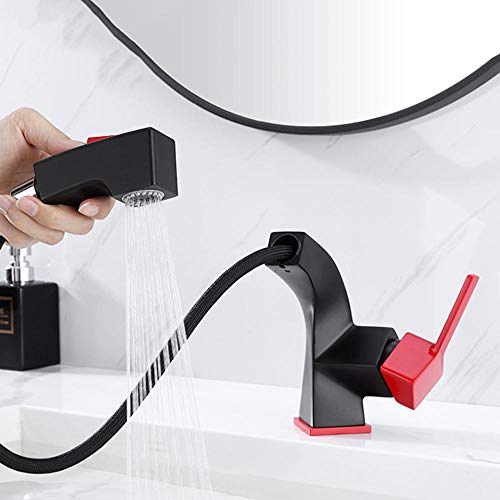 Robinet de lavabo 2 modes commutables mitigeur télescopique anti-fuite en laiton - 3