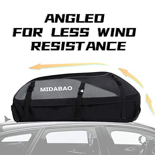 Car Roof Bag Cargo Carrier, 25 Cubic Feet Waterproof Rooftop Cargo Carrier + 6 Door Hooks Suitable For All Vehicle With/Without Rack #TOP4