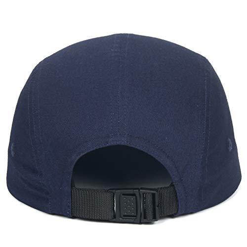 Image of 5 Panels Baseball Cap Classic Flat Bill Hat Cotton Short Flat Brim Caps