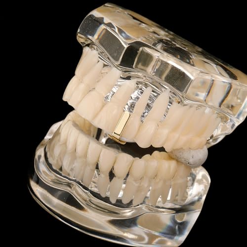 2 Piezas Grillz para Dientes con Baño de Oro 14K Hip Hop miniatura 4