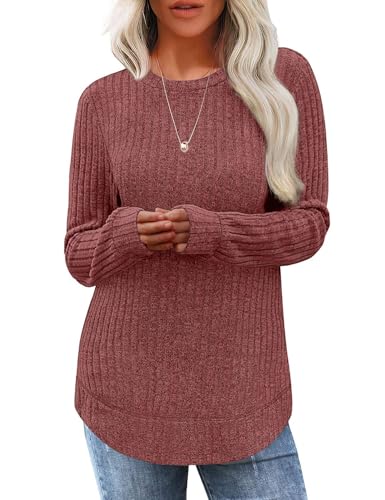 JUSTFASHIONNOW Womens Long Sleeve Tunic Tops Crew Neck Lightweight Sweaters $4.79 AC + 40% Off Code OD4UBXBP - image 5