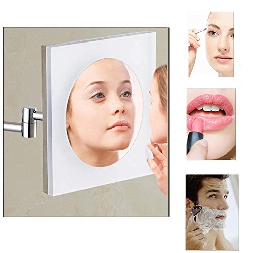 Miroir simple face de maquillage mural carré JCAKES avec grossissement 3X - 5