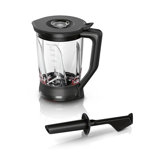 Bosch Mixer MUZ9MX2, Zubehör für Küchenmaschine Serie 8, OptiMUM und Standmixer VitaPower Serie 4, 2,3 L, ThermoSafe Glas, spülmaschinenfest, perfekt für Crushed-Ice, Smoothie-Maker, Suppe