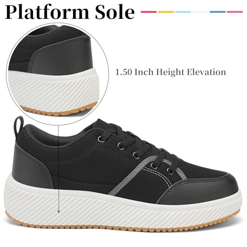 VZQ Platform Sneakers for Women,Comfortable Low Top Braided Womens Chunky Sneakers Casual Classic Tennis Shoes for Walking3
