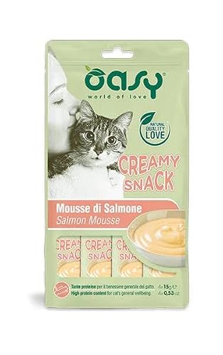 Oasy Snack Gatto - CREAMY SNACK SALMONE-OFFERTA-3 CONFEZIONI DA 4X15gr