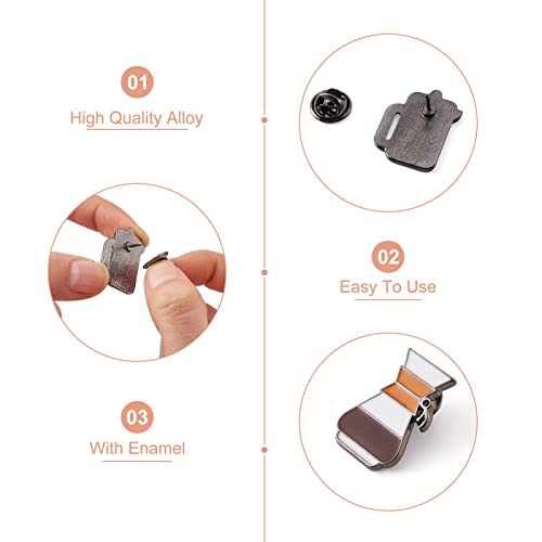 Crafans 10Pcs Alloy Coffeemaker Enamel Pins 15 Style Cartoon Coffee Pot Cartoon Lapel Pins Set Aesthetic Brooches for Backpacks Jacket Women Girls Gift2