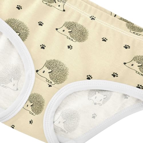Girls' Underwear Cute Hedgehog Footprints Yellow Toddle Brief Panties 23019404