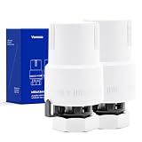 VANCOCO 2 Pezzi M30×1,5 mm Testa Termostatica per Termosifoni, Valvola Termostatica Radiatore, Bianco Brillante, con Sensore Liquido e Funzione Antigelo