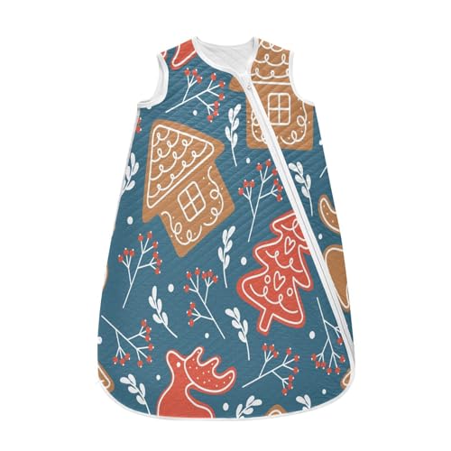 Kigai Christmas Cookie Baby Sleep Sack Wearable Blanket Sleeping Bag 2-Way Zipper Soft Swaddle Transition Sack