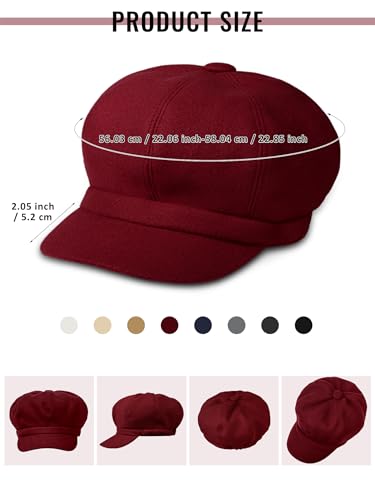 8 piezas gorros estilo newsboy para mujer miniatura 2