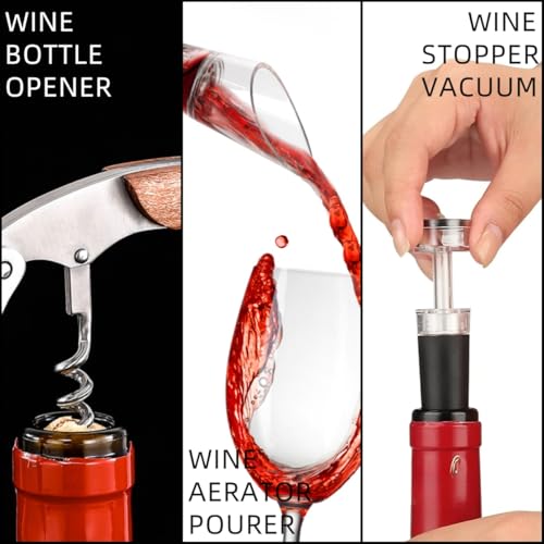 Accessoires pour le vin avec coupe-feuille et mèche spirale en acier inoxydable - 5