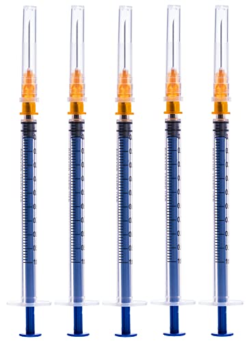 1ml-25G Laboratory Syringe with Needle – Diameter 0.5mm/0.019Inch-Long 25mm/1Inch Straight Mouth Tools (20)