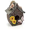 Dawhud Direct Hanging Bird Houses for Outside, Hand-Painted Bird Houses for Outdoors Decorative Birdhouses (Butterfly and Flowers Welcome)