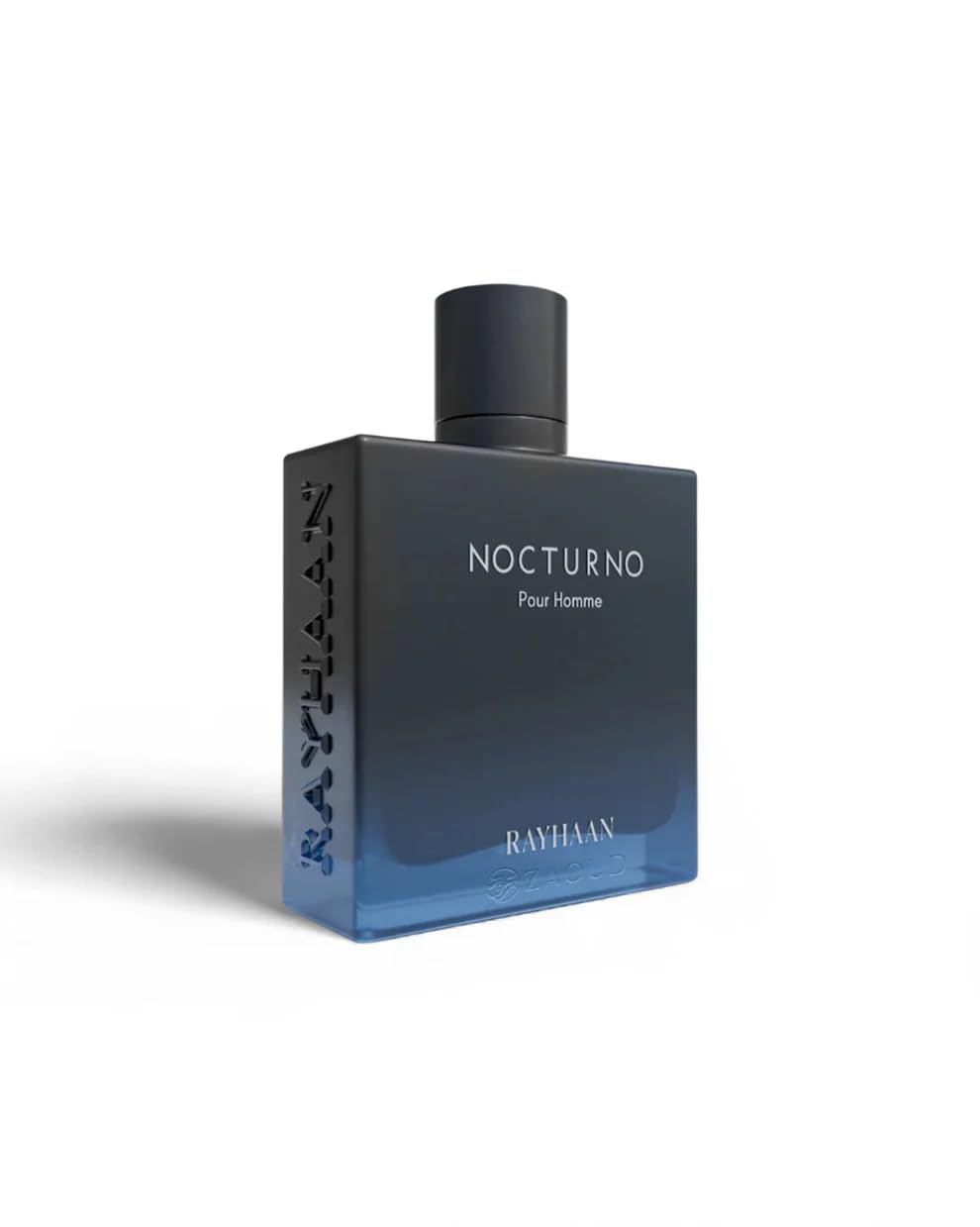 RAYHAAN Nocturno Pour Homme Eau de Parfum, Herrenduft, Flasche aus Glas, Schwarz und Blau