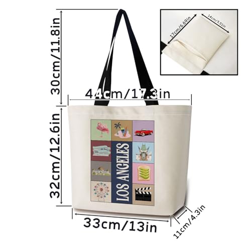 Bolso tote Travel Los Ángeles: bolso de hombro y mano estético, ligero y lavable, ideal para compras y viajes, regalo para mujeres y amigas miniatura 4