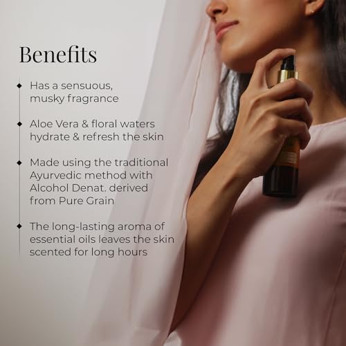 Image of Forest Essentials Fragrant Body Mist Lime Saffron Oudh | Aloe Vera juice infused Perfume Spray to keep Skin Scented & Hydrated Through the Day
