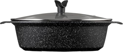 Pradel Excellence PCUI001015 - Olla de cocción lenta de aluminio de 24 cm, tapa de cristal, revestimiento antiadherente, mango extraíble, color negro - imagen 4