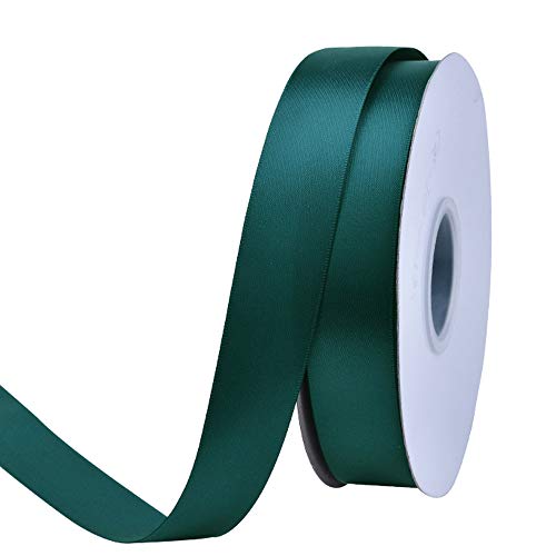 Ribest 1 Inch Teal Double Face Satin Ribbon 50 Yards Per Roll For Gift Wrapping Flowers Bouquet Hair Accessories Wedding Birthday #TOP18