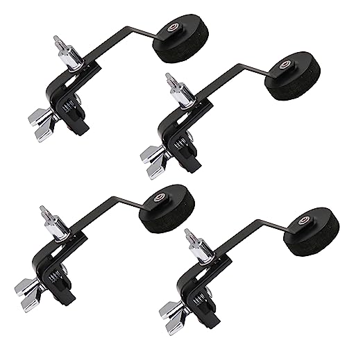 4 piezas silenciadores para batería de metal y fieltro negro miniatura 5