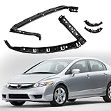 YLT AUTO Front Bumper and Headlight Brackets Support Set Compatible with Honda Civic Sedan 2006-2011, Diver and Passenger Side
