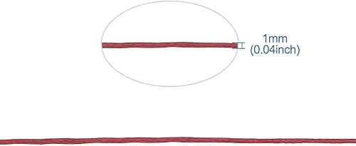 Miniatura 2 de Hilo de algodón encerado rojo de 100 yardas trenzadas cordón de cuentas cordón pulsera collar de alambre de 0.039in con carrete para bricolaje