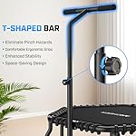 ANCHEER Trampoline, 50'' Rebounder Trampoline for Adult with Bar, Indoor Outdoor Mini Trampoline, 550LBS Fitness Trampoline with Bungee, Jumping Cardio Equipment, Exercise Trampoline at Home Gym - Image 5