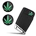 SkinoEu® 2 x Ø14mm Marihuana Marijuana Hierba Cannabis Weed Rasta 3D Gel Silicona Stickers Pegatinas Llave con Central Control Remoto Adhesivo Autos Coches Motos Ciclomotores Bicicletas KS 149